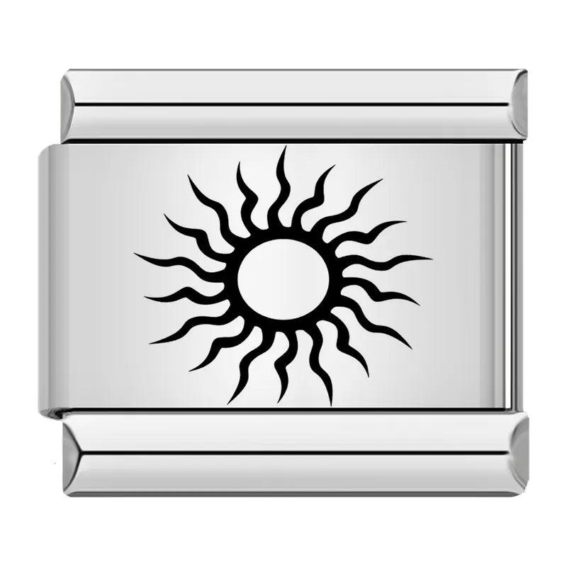 Black Dark Sun, on Silver - Charms Official