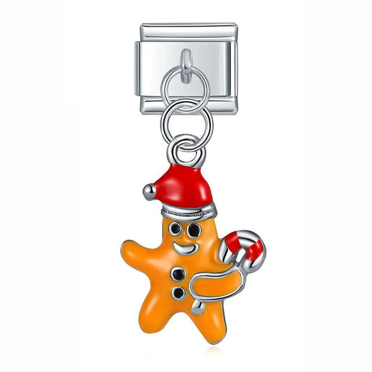 Christmas Gingerbread, on Silver - Charms Official