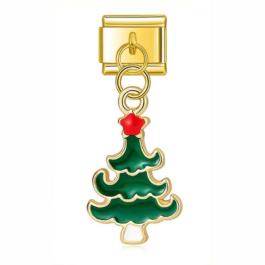 Christmas Tree, Green and Gold, and Its Red Star - Charms Official