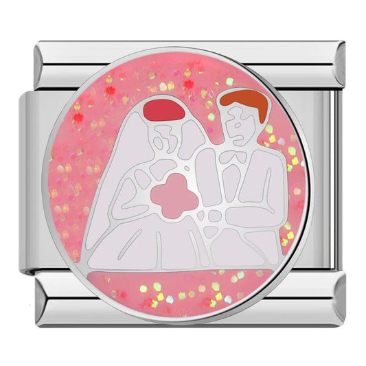 Congratulations to the Bride and Groom, on Silver - Charms Official