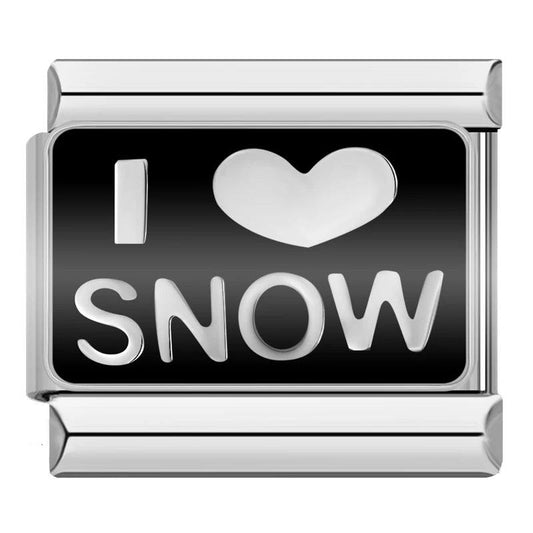 I Love Snow, on Silver - Charms Official